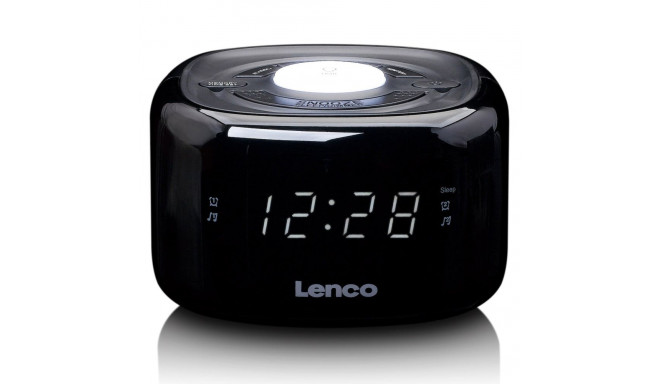 FM alarm clock radio with night light Lenco, black