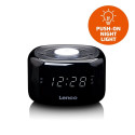 FM clock radio with night light Lenco CR12BK