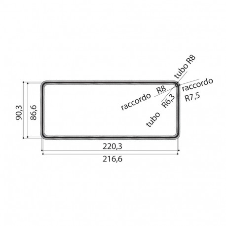 Hood connection pipe 220x90 mm 120 cm Faber