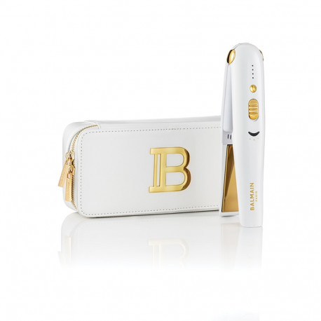 BALMAIN HAIR juhtmevaba titanium lokitangid / sirgendaja valge & kuld  / Titanium Cordless Straighte