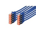 DIGITUS CAT 6 S/FTP Patchkabel, 10 StĂĽck, 2m, blau