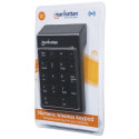 Manhattan Numeric Keypad, Wireless (2.4GHz), USB-A Micro Receiver, 18 Full Size Keys, Black, Membran