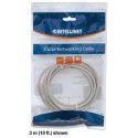 Intellinet Network Patch Cable, Cat6, 1m, Grey, CCA, U/UTP, PVC, RJ45, Gold Plated Contacts, Snagles