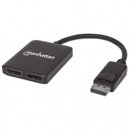 Manhattan DisplayPort 1.2 kahe DisplayPort 1.2 väljundiga jagaja MST-ga, 4K@30Hz, USB-A toitega, vid