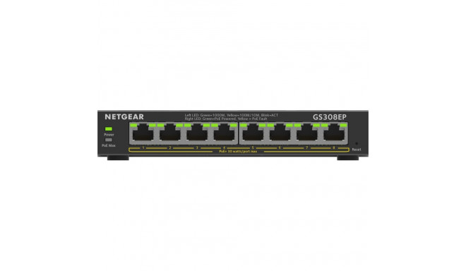 NETGEAR 8-Port Gigabit Ethernet PoE+ Plus Switch (GS308EP) Managed L2/L3 Gigabit Ethernet (10/100/10