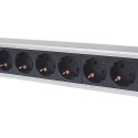Intellinet 19" 1.5U Rackmount 7-pesaline toitejaotur - Saksa tüüp, ülepingekaitsega, 3m toitejuhe