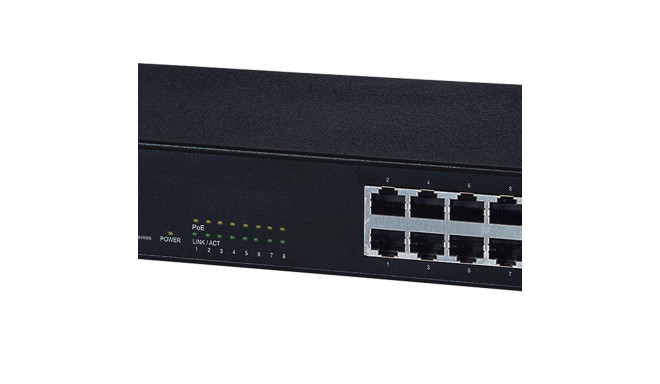 Intellinet 8-Port Fast Ethernet PoE+ Switch, 8 x PoE ports, IEEE 802.3at/af Power-over-Ethernet (PoE