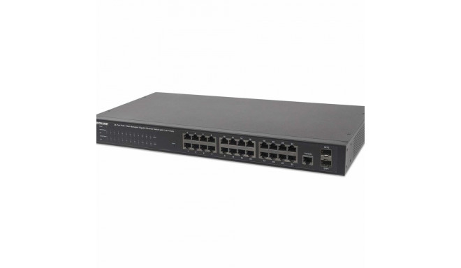 Intellinet 24-Port Gigabit Ethernet PoE+ Web-Managed Switch with 2 SFP Ports, 24 x PoE ports, IEEE 8