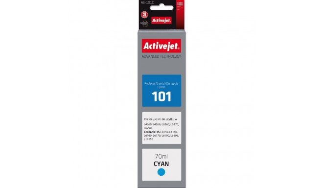 Activejet AE-101C tindikassett (asendus Epson 101; Supreme; 70 ml; tsüaan)