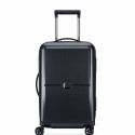 DELSEY SUITCASE TURENNE 55CM 4 DOUBLE WHEELS TROLLEY CASE BLACK