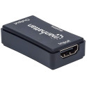 Manhattan HDMI Repeater, 4K@60Hz, Active, Boosts HDMI Signal up to 40m, Black, Three Year Warranty, 