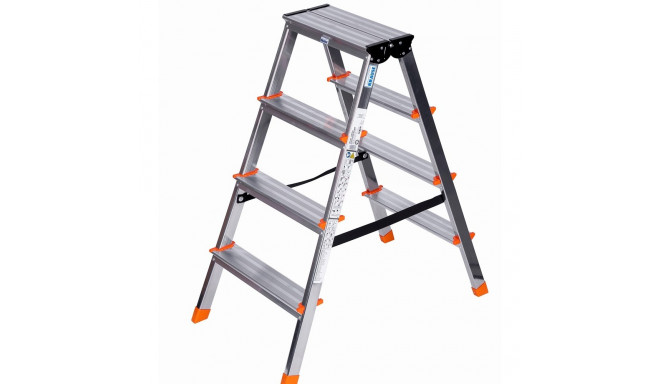 Krause Dopplo double-sided step ladder silver