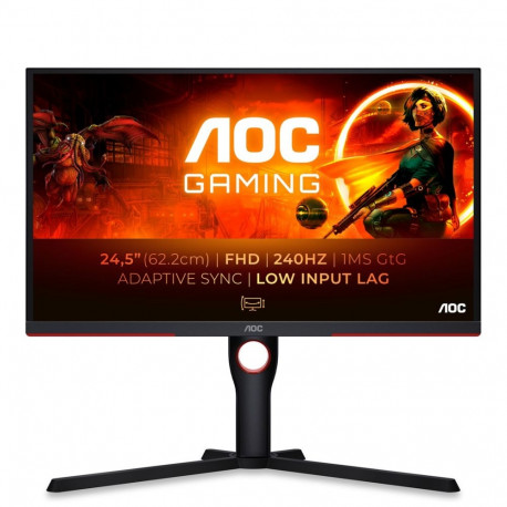 AOC G3 25G3ZM/BK arvutimonitor 62.2 cm (24.5") 1920 x 1080 pikslit Full HD must, punane