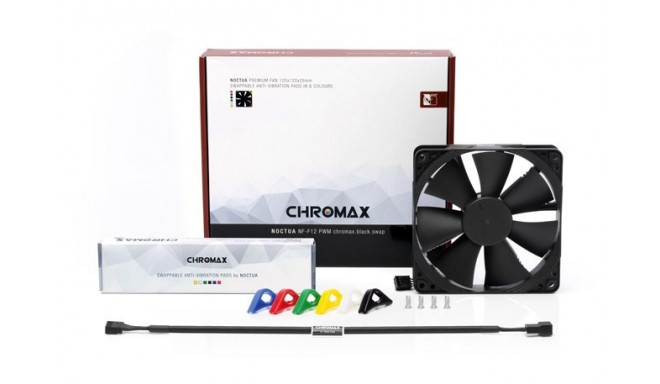 Noctua NF-F12 PWM chromax.black.swap arvutikorpuse ventilaator 12 cm