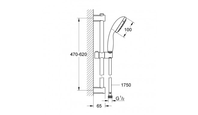 dušikomplekt GROHE QUICKFIX VITALIO START 100 279482430, must matt