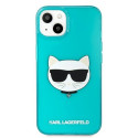 Karl Lagerfeld KLHCP13SCHTRB iPhone 13 mini 5.4" sinine kõvakaaneline Glitter Choupette Fluo ümbris
