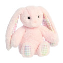 AURORA Rainbow Gingham Bunnies Plush Pink Bunny, 18 cm