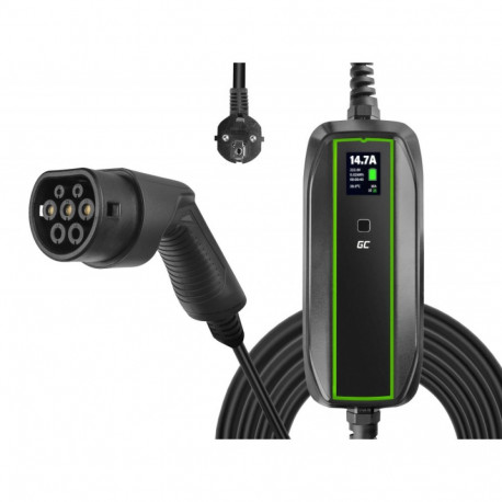 Green Cell EV16 elektrisõiduki laadimisjaam must 1 integreeritud LCD-ekraan