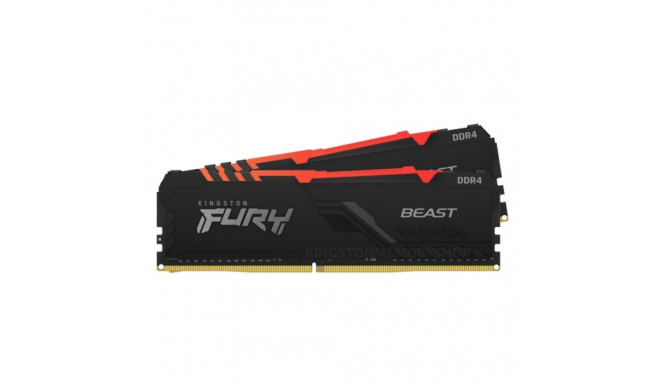 Kingston Fury Beast RGB memory, DDR4, 16 GB, 3200MHz, CL16 (KF432C16BB2AK2/16)