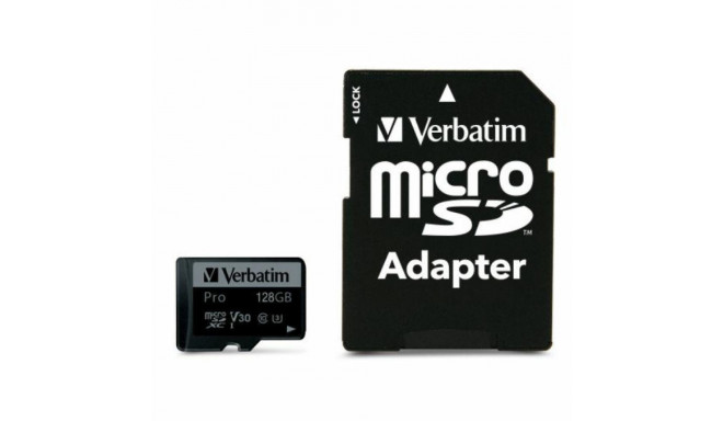 Verbatim 128GB microSD kaart + adapter Pro U3 must 47044