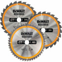 DEWALT CIRCULAR SAW EX SET. 3 pcs. 250mm 2x24z, 1x48z