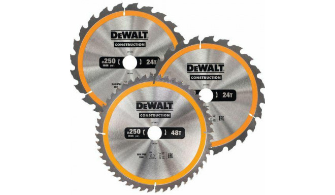 DEWALT KETASSAAG KOMPLEKT. 3 tk. 250mm 2x24h, 1x48h