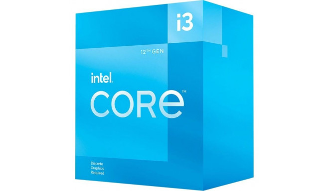Intel Core i3-12100F protsessor, 3.3 GHz, 12 MB, BOX (BX8071512100F)