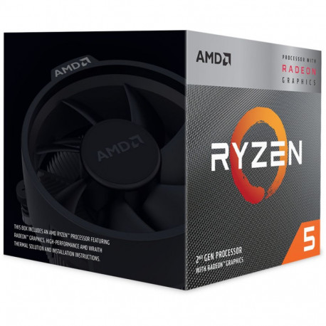 AMD AM4 Ryzen 5 4-tuumaline Box 3400G 3.7GHz MAX Boost 4.2GHz 4MB 65W Radeon RX Vega 11 koos Wraith