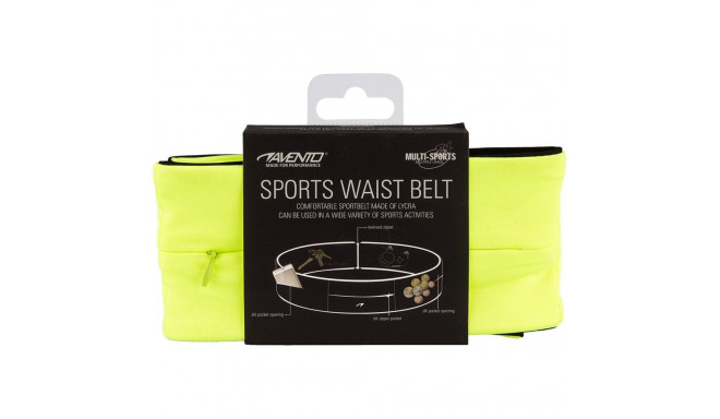 Sports Belt AVENTO 21PR L Fluorescent yellow/Black/Silver