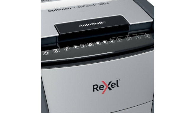 Rexel Optimum Auto+ 300X paper shredder Micro-cut shredding Black Grey