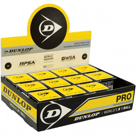 Dunlop PRO WSF/PSA ametlik squashipall, 12-karp
