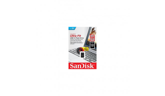 SanDisk Ultra Fit 128GB USB 3.1 must mälupulk