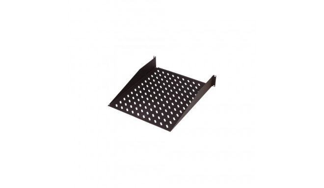 Digitus | 2U Fixed Shelf for Racks | DN-19 TRAY-2-SW | Black | Perfect for storage of components whi