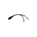 Logilink | Audioadapter 3,5 mm stereo 4-kontaktiline emane pistik 2 x 3,5 mm stereo isase pistiku ja
