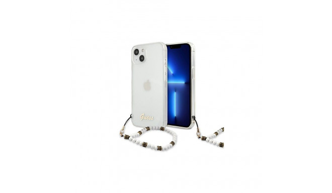 Guess GUHCP13MKPSWH iPhone 13 / 14 / 15 6.1" Transparent hardcase White Pearl