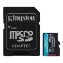 Kingston microSDXC Canvas Go! Plus 256GB 170R A2 U3 V30 kaart + adapter