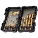 DEWALT METALL HSS-TIN PUURIDE KOMPLEKT. 10 osa KUUSKANT ÄÄRMINE MÕJU 3-12mm