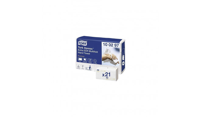 Hand towel sheets Tork Premium Extra Soft H2, 2-Ply, 100 sheets, 34x21.2cm, W, cellulose, (21pcs)