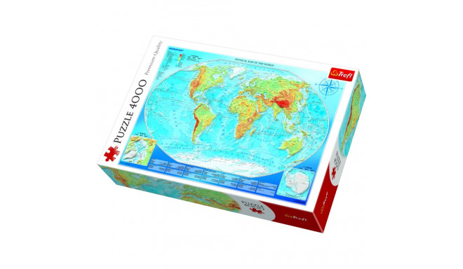 TREFL maailmakaart pusle 4000 tk