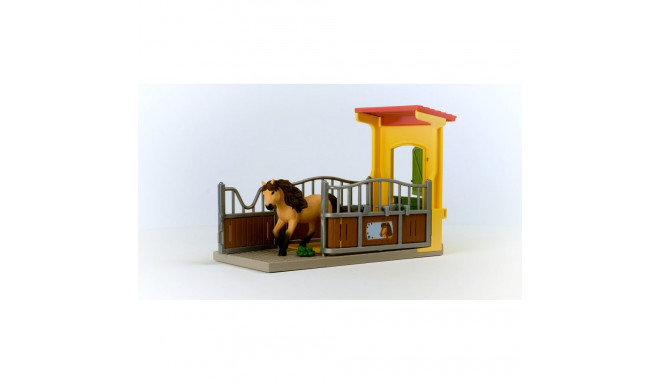 SCHLEICH FARM WORLD playset Pony Box with Iceland Pony Stallion