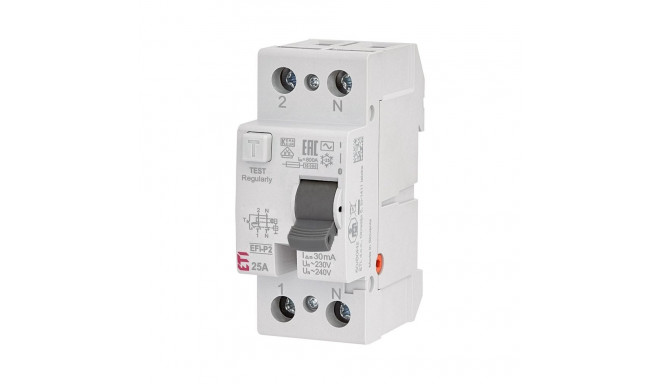 RELAY CURR LEAK 2P 25 A 30 mA lekkevoolurelee