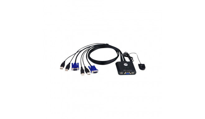 Aten 2-Port USB VGA Cable KVM Switch with Remote Port Selector | Aten | KVM  Cable KVM Switches  CS2