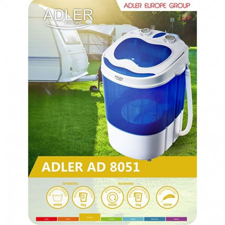 Washing Machine - Adler AD 8051 Top-load 3 kg Blue