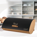 Bread Box - Maestro MR-1775 Black with Bamboo Handle