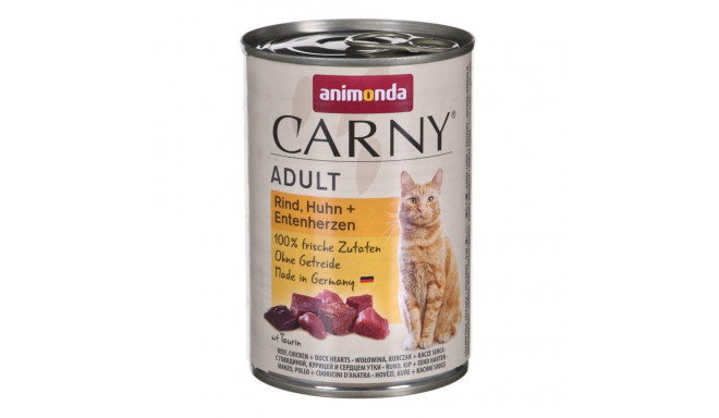 Wet Cat Food - Animonda Carny Beef, Chicken and Duck Hearts 400g