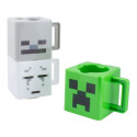 Stacking Mugs - Minecraft Creeper Skeleton Ghast Set Plastic