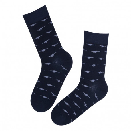 SOKISAHTEL TRISTAN dinosaurustega tumesinised puuvillased sokid 676