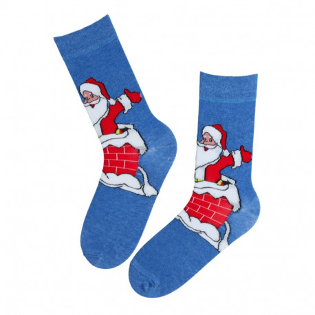 SOKISAHTEL RAUMA sinised jõuluvanaga puuvillased sokid 446