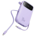 Baseus QPow 2 30W 10000mAh Power Bank with Built-in USB-C Cables - Purple