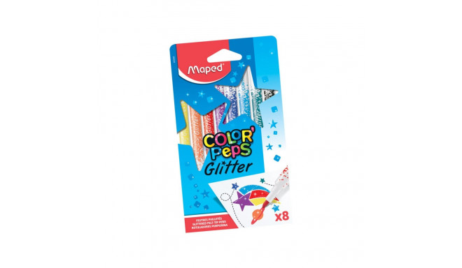 Viltpliiats Glitter Color´Peps 8 värvi pakis, Maped